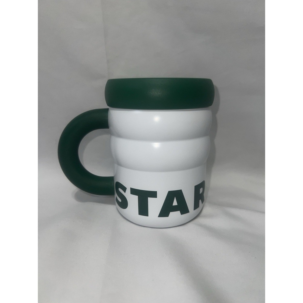 2026 STARBUCKS STAINLESS STEEL RIPPLED WHITE/GREEN 12oz MUG